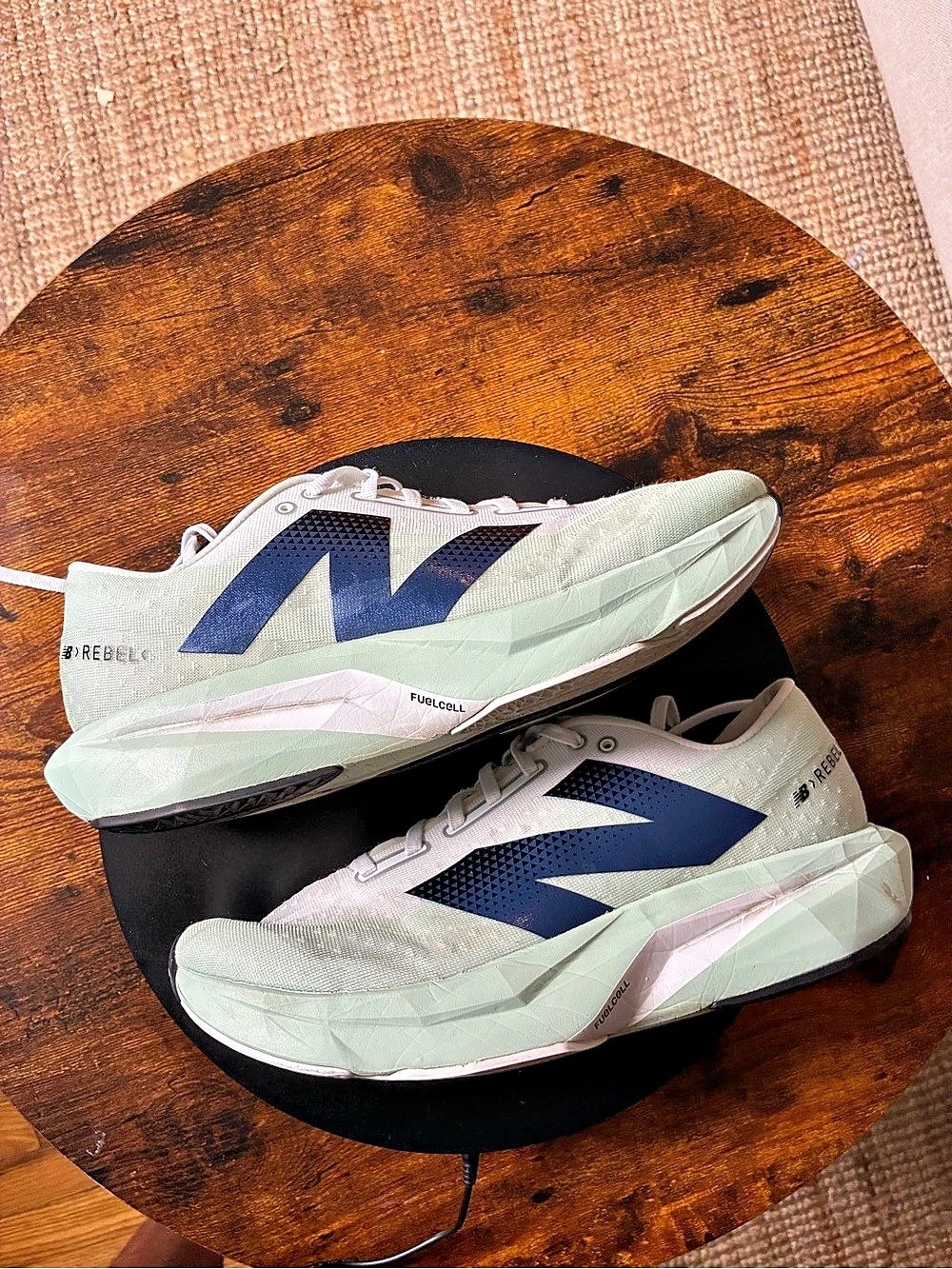 Like New Balance FuelCell Rebel Athletic Shoes White & Green